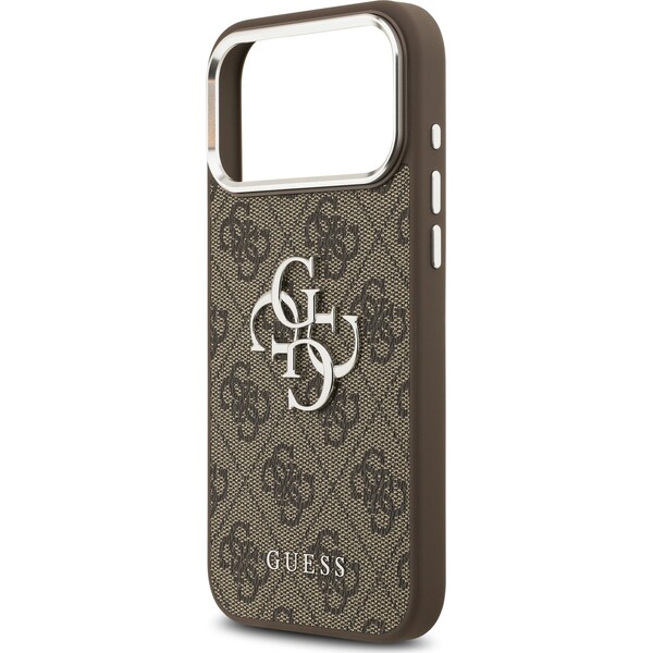 Guess PU 4G Metal Logo kryt iPhone 17 Pro Max stříbrný/hnědý - Pouzdra - Obrázek ecc329ddc53645c89bc9372cc724d779