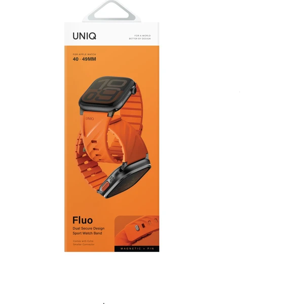 UNIQ Fluo Magnetický řemínek pro Apple Watch (49-40mm) Volt Orange - Řemínky - Obrázek ece078a4dd7e467ebd95021bdad12fe0