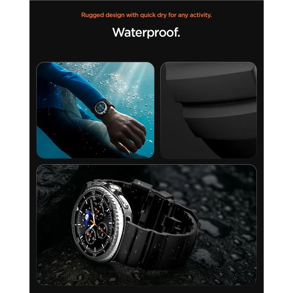 Spigen Silicone Band řemínek Samsung Galaxy Watch8/Classic 46mm/44mm/40mm černý - Řemínky - Obrázek ed1b31b9ea9945e59775974ffaee11a7