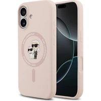 Karl Lagerfeld Liquid Silicone Karl and Choupette MagSafe kryt iPhone 17 růžový - Pouzdra