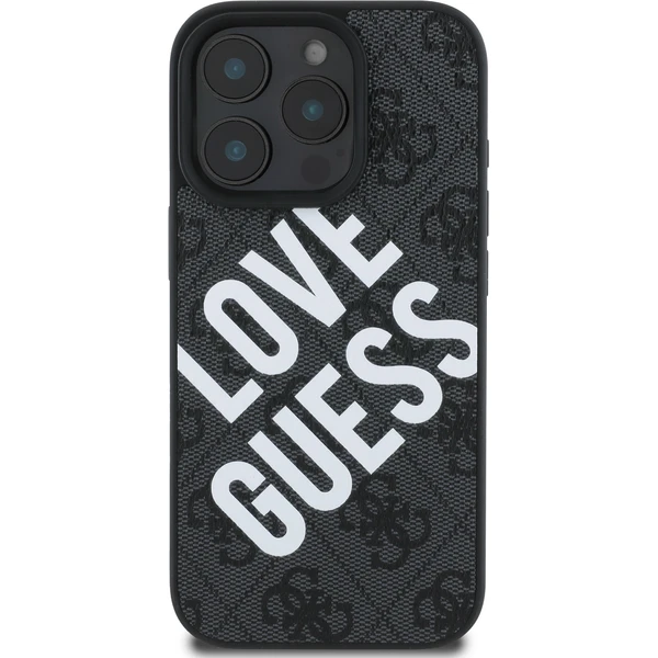 Guess PU Leather 4G Big Love Logo MagSafe kryt iPhone 16 Pro černý - Pouzdra - Obrázek ed479e7f748a41398b0002518b0c0882