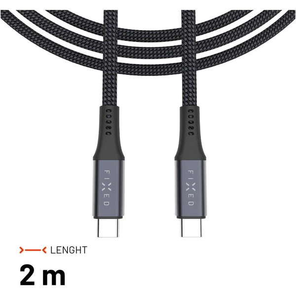 FIXED Multimedia Cabel USB-C napájecí a datový kabel 4K/60z, 20Gbps, 240W, 2m šedý - Kabely a redukce - Obrázek ed4c87c5e08f43c498b64363c3960b49