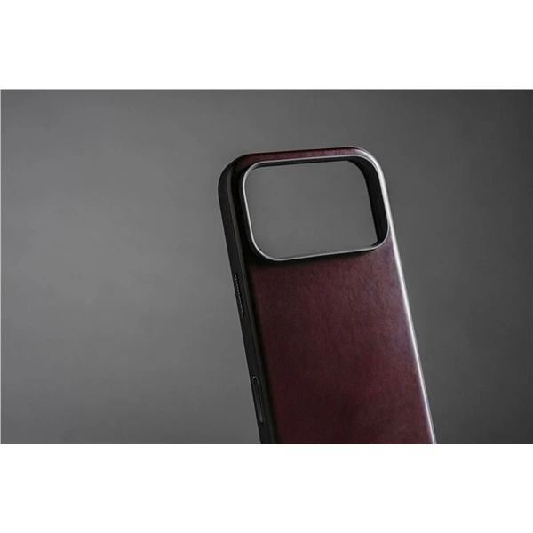 Nomad Modern Leather Case (Horween) MagSafe kožený kryt iPhone 17 Pro Max Burgundy - Pouzdra - Obrázek ed4e90a67fed417b9be5f5b95e7a227b