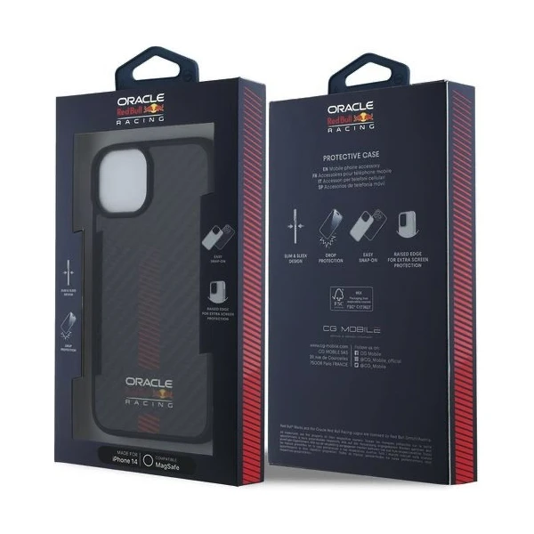 Oracle Red Bull Racing Carbon Powerbar MagSafe kryt iPhone 14 černý - Pouzdra - Obrázek ee0c668c952a45a393cba43fd3d590f5
