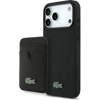 Lacoste Iconic Petit Pique MagSafe kryt + peněženka iPhone 17 Pro Max černý - Pouzdra