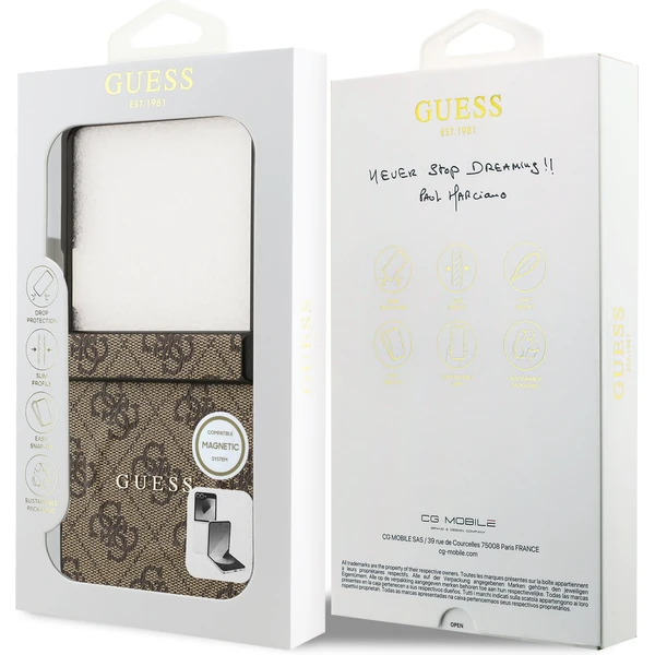 Guess PU Leather 4G Colored Ring Magnetic kryt Samsung Galaxy Z Flip 7 hnědý - Pouzdra - Obrázek ee24dd8fa2b9406f9bef76439b9886cf