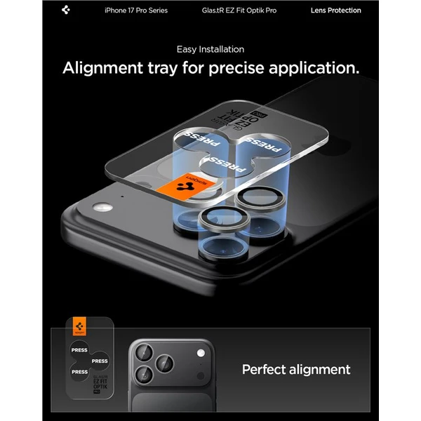 Spigen Glass tR EZ Fit Optik Pro skla iPhone 17-14 Pro/17-14 Pro Max gray (2 ks) - Ochranné folie a skla - Obrázek ee26fe0a1a394f0d853ae1d6d3b273c7