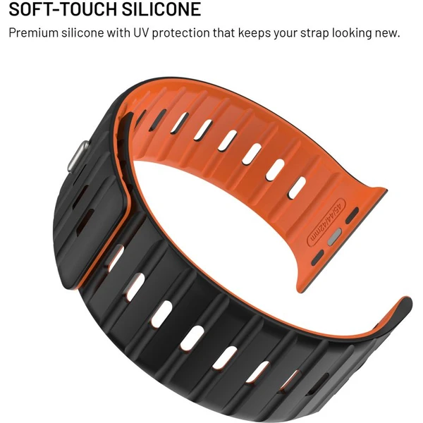 FIXED Silicone Magnetic Strap řemínek Apple Watch 44/45/46/49mm černý - Řemínky - Obrázek ee43118192fc4749b222fa4215bdb3ab