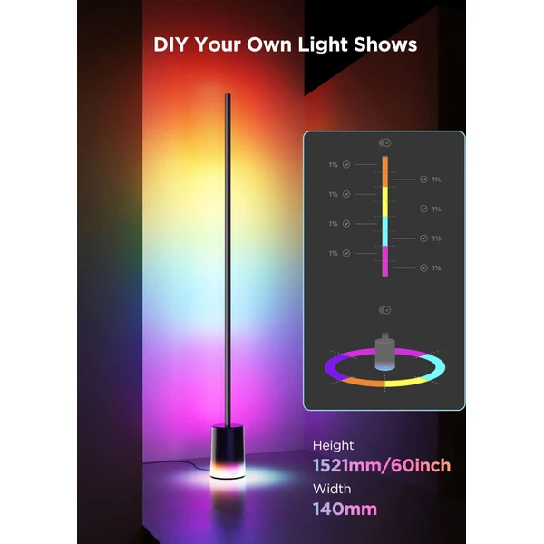 Govee Floor Lamp 2 Matter RGBICWW Smart lampa + ovladač - Chytrá osvětlení - Obrázek ee5ec337fd7644bfb3aac8c1fe591857