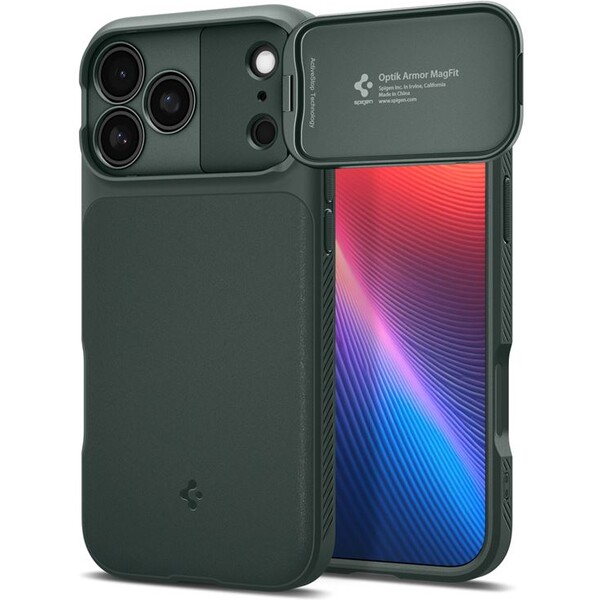 Spigen Optik Armor MagSafe kryt iPhone 17 Pro abyss green