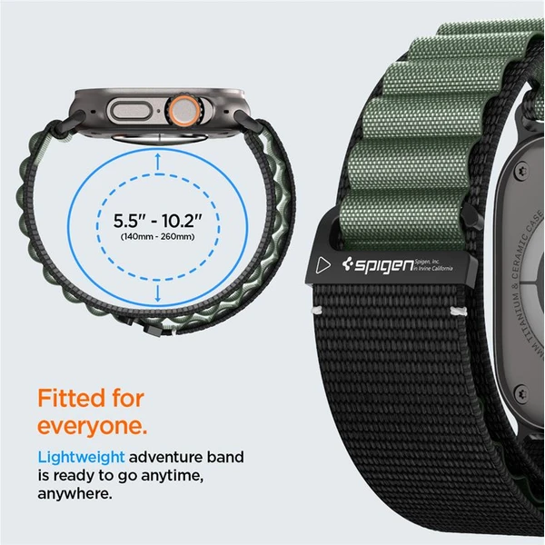 Spigen Fabric Band (hook) řemínek Apple Watch 49/46/45/44mm černý/zelený - Řemínky - Obrázek ee91e7c89ce8402aa74a42a4ff1b6260