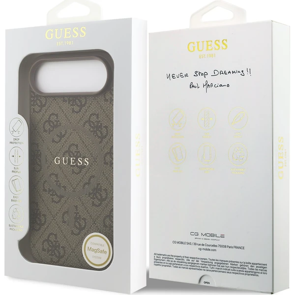 Guess PU Leather 4G Colored Ring MagSafe Zadní Kryt pro iPhone Air hnědý - Pouzdra - Obrázek ef06b0dc35d740d2aee196f698d02cfa