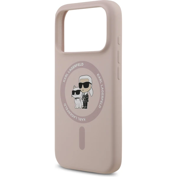 Karl Lagerfeld Liquid Silicone Karl and Choupette MagSafe kryt iPhone 17 Pro růžový - Pouzdra - Obrázek ef0ba148dfbb4b798bd11968dd978b28