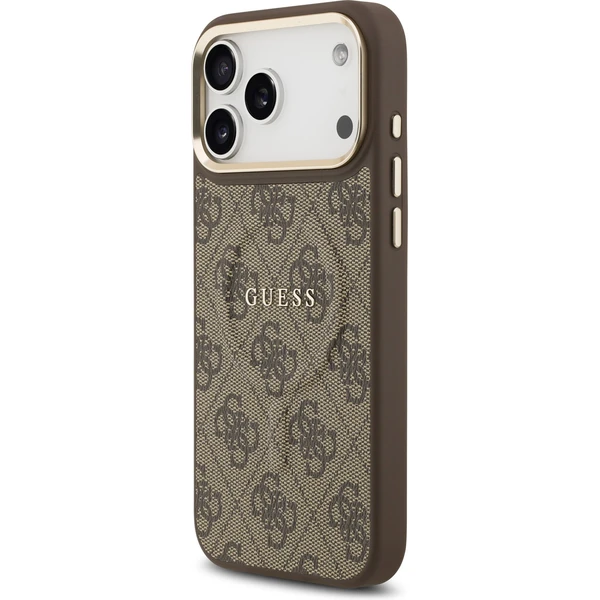 Guess PU Leather 4G Gold Frame MagSafe kryt iPhone 17 Pro Max hnědý - Pouzdra - Obrázek ef0ccf0488e34873a74bf4ffe1f6b6bc
