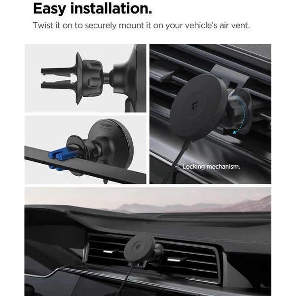 Spigen OneTap Pro 4 Airvent Qi2 MagSafe držák do mřížky ventilace s nabíjením - Držáky - Obrázek ef1c952451744f15aae1f89b6cc8aa72