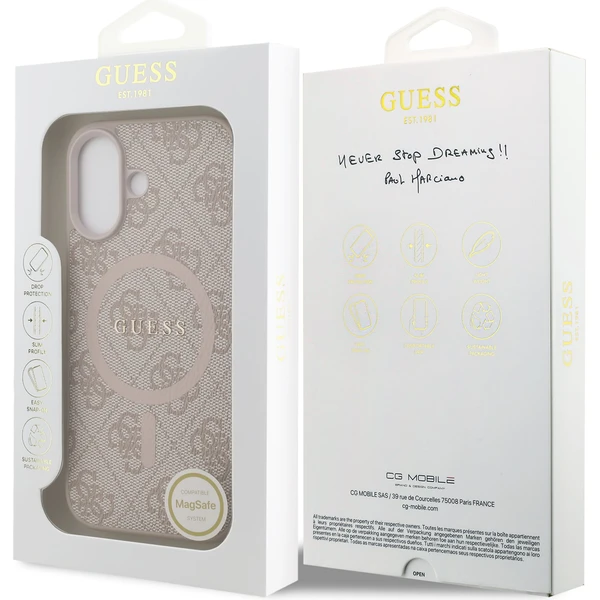 Guess PU Leather 4G Colored Ring MagSafe Zadní Kryt pro iPhone 17 růžový - Pouzdra - Obrázek ef66f0657a1640edbaefa4dd647ab361