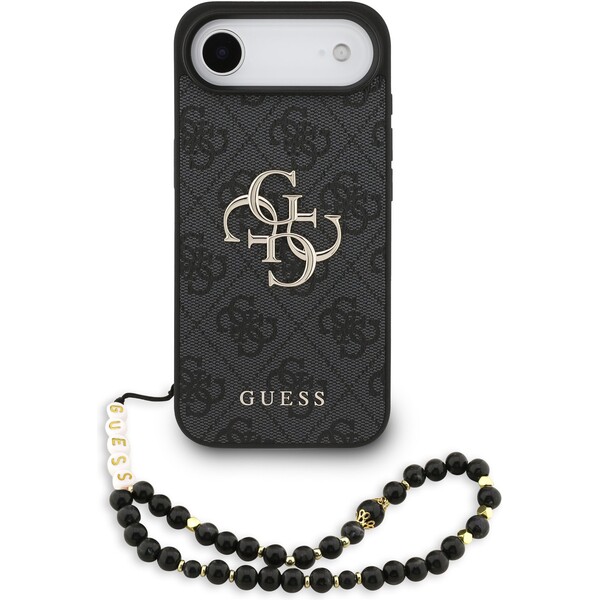 Guess PU 4G Metal Logo Strap kryt iPhone 17 Air černý