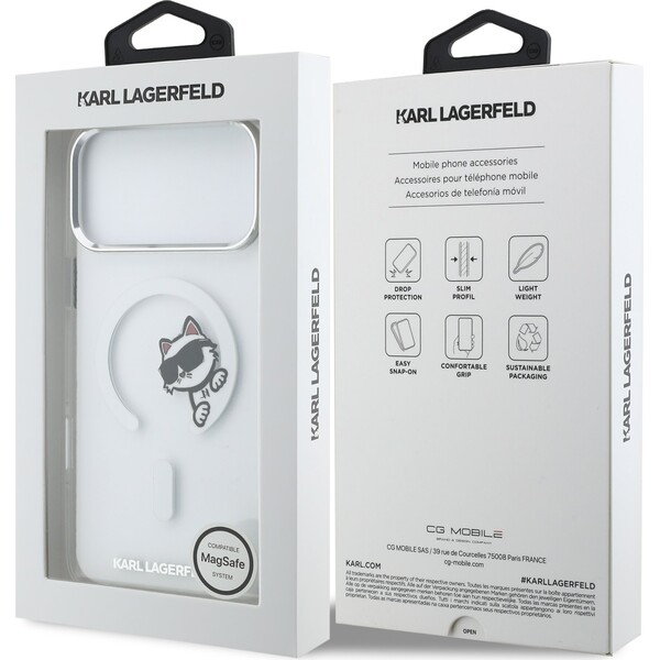 Karl Lagerfeld IML Choupette Peekaboo MagSafe kryt iPhone 17 Pro Max čirý - Pouzdra - Obrázek ef770157063246f5b333147ab3cdc6e3