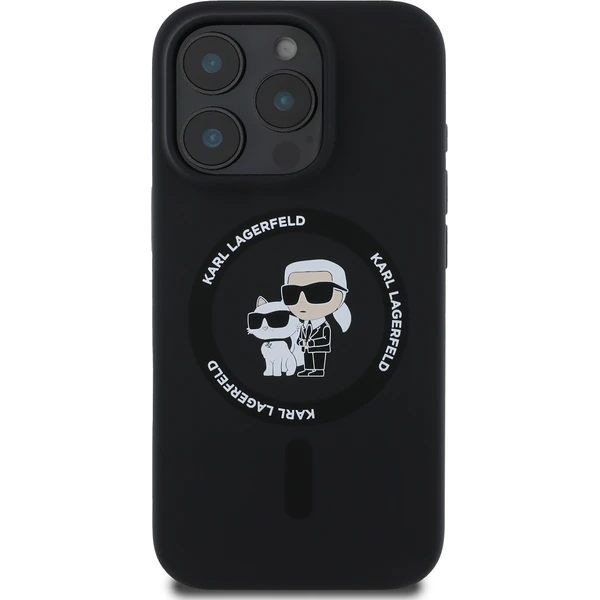 Karl Lagerfeld Liquid Silicone Karl and Choupette MagSafe kryt iPhone 16 Pro Max černý - Pouzdra - Obrázek ef9ae66a189a43d3b12294bd43e8113f