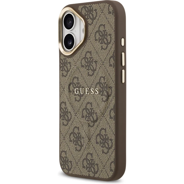 Guess PU Leather 4G Gold Frame MagSafe kryt iPhone 17 hnědý - Pouzdra - Obrázek efae5b96e04948a69a58e4cfad2af473