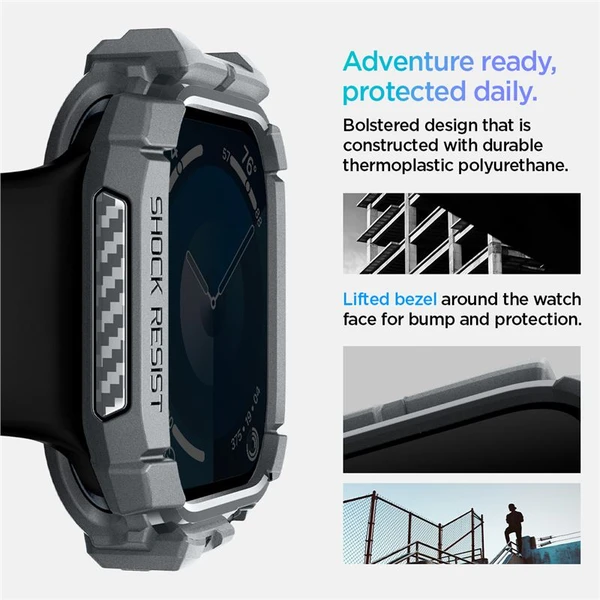 Spigen Rugged Armor kryt pro Apple Watch 10/11 (46mm) tmavě šedý - Pouzdra - Obrázek efbac946eeea4235ae6c153d09c6c18a