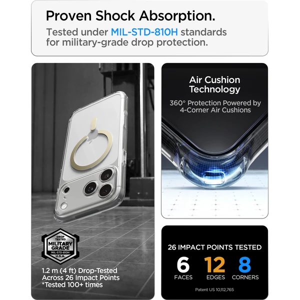 Spigen Ultra Hybrid MagSafe kryt iPhone 18 Pro/17 Pro clear gold - Pouzdra - Obrázek efc29a51aa324ad98afbf3e3c71933f3