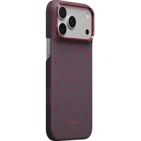 Pitaka Edge Case Argyle MagSafe kryt iPhone 18 Pro Max Blue's Red - Pouzdra