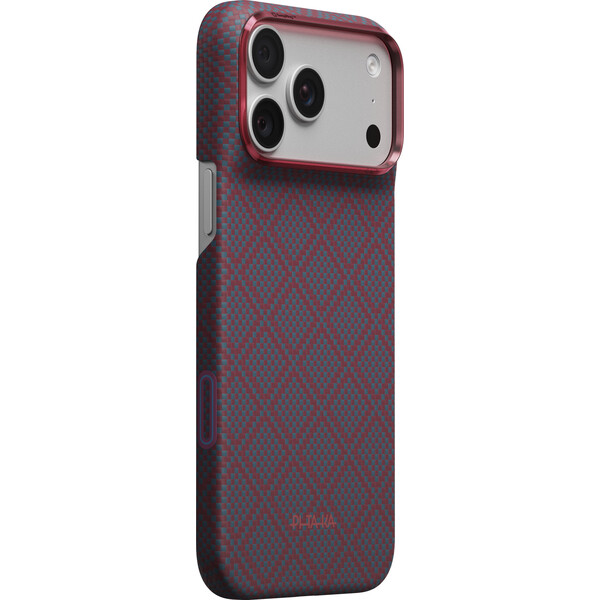 Pitaka Edge Case Argyle MagSafe kryt iPhone 18 Pro Max Blue's Red