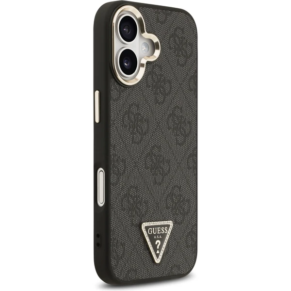 Guess PU Leather 4G Triangle Logo Gold Frame MagSafe kryt iPhone 17 černý - Pouzdra - Obrázek efeb9ae45b75422cabe65c76128c8d7e