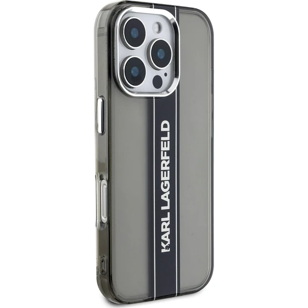 Karl Lagerfeld IML Stripe Logo kryt iPhone 16 Pro Max černý - Pouzdra - Obrázek f00212d83eea40a88c2909d3d56e15a6