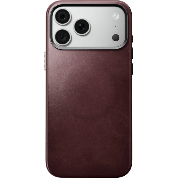 Nomad Traditional Leather (Horween) MagSafe kožený kryt iPhone 17 Pro Max/18 Pro Max Burgundy - Pouzdra - Obrázek f05f986cba1a41009fff9b3930fa66ca