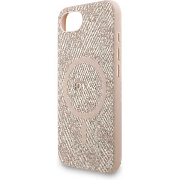 Guess PU Leather 4G Colored Ring Strap MagSafe kryt iPhone 17e/16e růžový - Pouzdra - Obrázek f05fcd9f93804511b3123919b0876d39