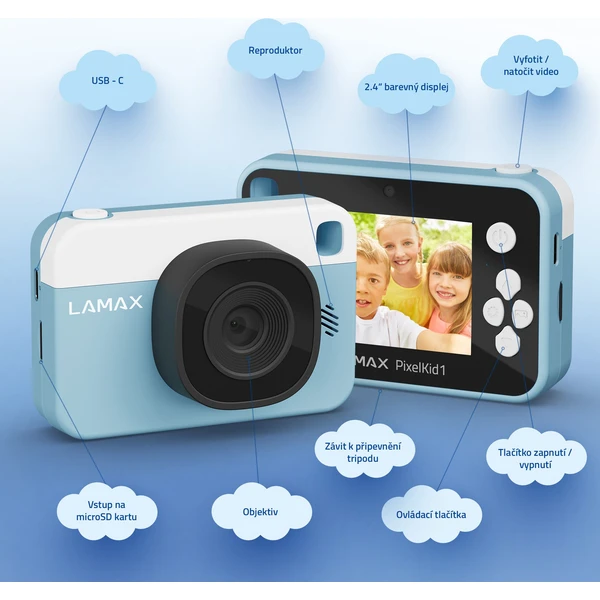LAMAX PixelKid1 dětský fotoaparát modrý - Fotoaparáty - Obrázek f06599f615344cbea4b9e8a69980f4b2