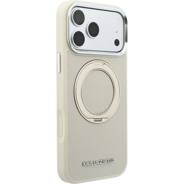 Karl Lagerfeld PU Saffiano Ring Stand MagSafe kryt iPhone 18 Pro béžový - Pouzdra - Obrázek f07d0073aedf4139b2bb8007a2e4ebbf