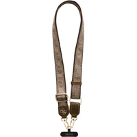 Guess Crossbody popruh PU 4G Metal Logo hnědý - Popruhy a crossbody