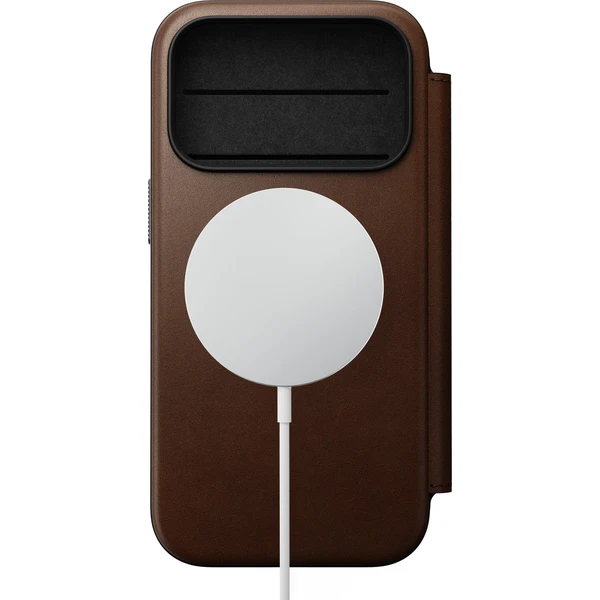 Nomad Modern Leather Folio MagSafe kožené pouzdro iPhone 18 Pro Brown - Pouzdra - Obrázek f0a98eecd402465d9a436d24db543530