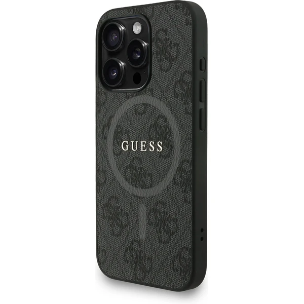 Guess PU Leather 4G Colored Ring Strap MagSafe kryt iPhone 15 Pro černý - Pouzdra - Obrázek f0a99cd754754c2f9f0e49c6222224ae
