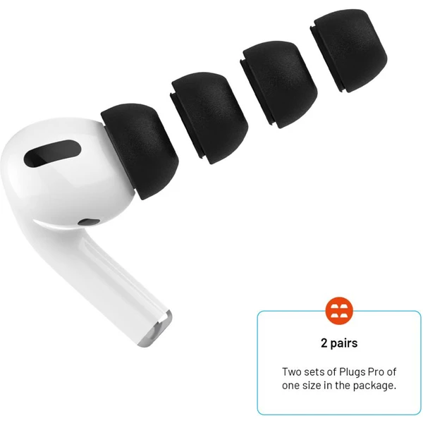 FIXED Plugs Pro 2 sady špuntů z paměťové pěny pro Apple Airpods Pro/Pro 2 (S) černá - Náhradní náušníky - Obrázek f0ad2400bb8d49c48fd46e37c7da3216