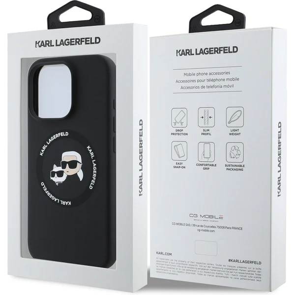 Karl Lagerfeld Liquid Silicone K&CH Heads MagSafe kryt iPhone 16 Pro Max černý - Pouzdra - Obrázek f0c0724c67d84ffd8601304f72cff61e