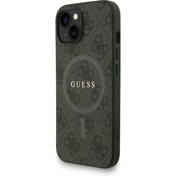 Guess PU Leather 4G Colored Ring Strap MagSafe kryt iPhone 15 černý - Pouzdra - Obrázek f1466fbda1c44e64a6d528f81bed78f1