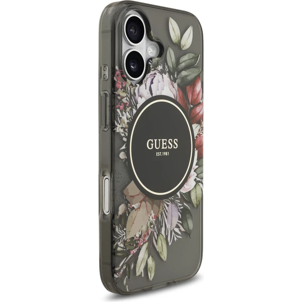 Guess IML Flowers Strap MagSafe kryt iPhone 17 černý - Pouzdra - Obrázek f173790f469845e4869ffd846ee0ae79