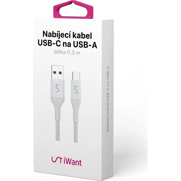 iWant USB-C/USB-A napájecí kabel 18W 0,3 m bílý - Kabely a redukce - Obrázek f1ad65b3733041db82f9d2b63547f728