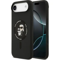 Karl Lagerfeld Liquid Silicone Karl and Choupette MagSafe kryt iPhone Air černý - Pouzdra