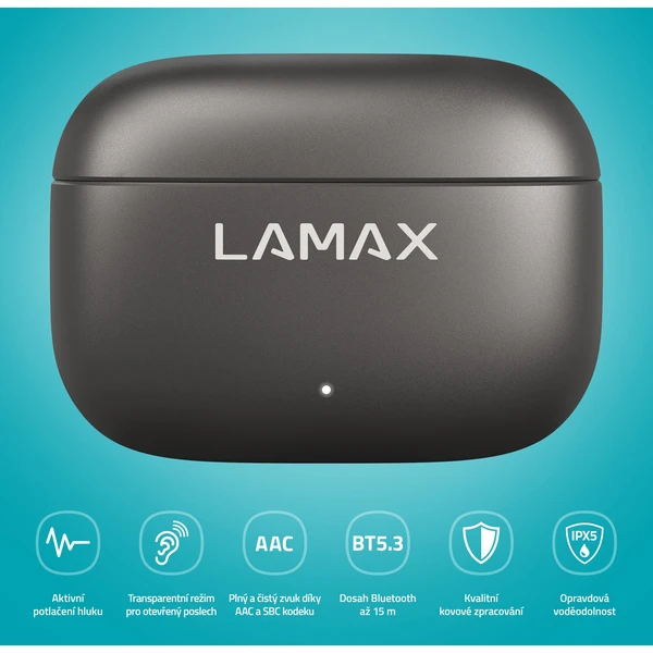 LAMAX SteelClips1 ANC bezdrátová sluchátka - Sluchátka - Obrázek f23d61a75d5c4bb483f3775b58a91993