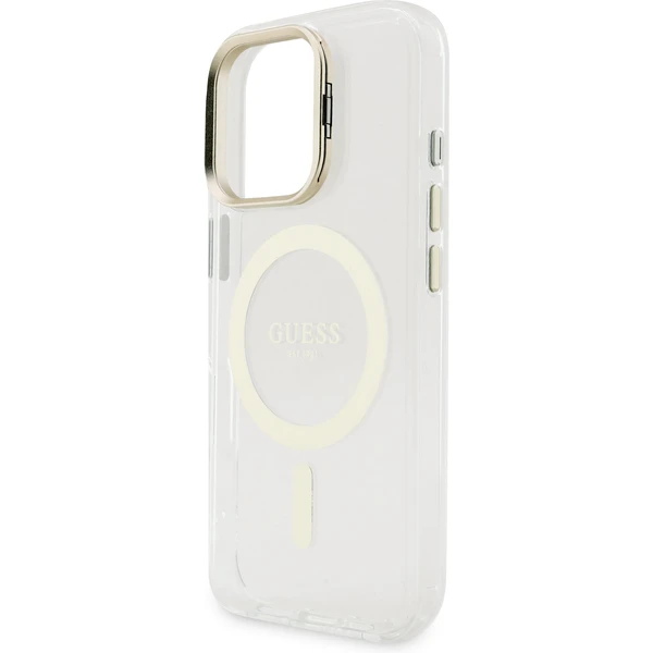 Guess PC/TPU Electroplated Stand Camera Frame MagSafe kryt s vyměnitelným pozadím iPhone 16 Pro - Pouzdra - Obrázek f24ca8d8070d403db7edf140f3e49e6a
