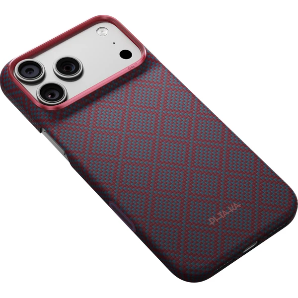 Pitaka Edge Case Argyle MagSafe kryt iPhone 18 Pro Max Blue's Red - Pouzdra - Obrázek f267dbace63a4ce2acad43e22390dda2