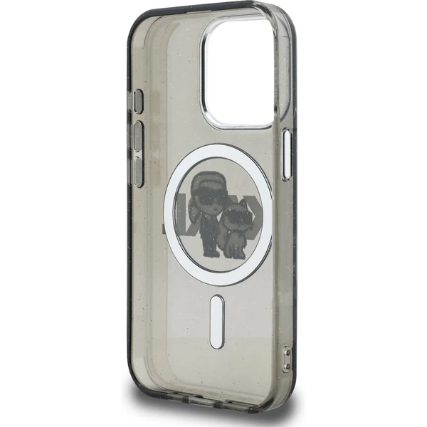 Karl Lagerfeld IML Glitter Karl and Choupette Sketch MagSafe kryt iPhone 15 Pro černý - Pouzdra - Obrázek f278aebad3ce45628337f798588f12f5