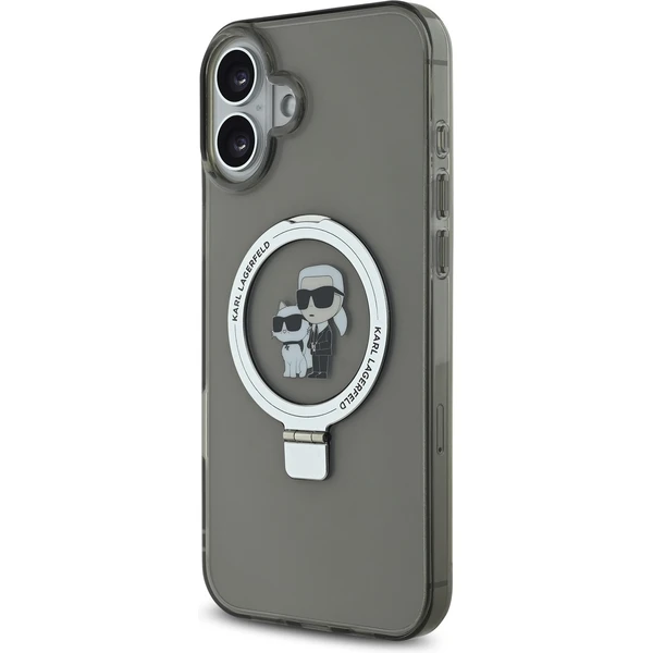 Karl Lagerfeld Ringstand Karl and Choupette MagSafe kryt pro iPhone 16 Plus černý - Pouzdra - Obrázek f2c31dd4a9de41c2b6e6da7314a9bcc5