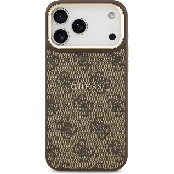 Guess PU Leather 4G Gold Frame MagSafe kryt iPhone 17 Pro Max hnědý - Pouzdra - Obrázek f326da7fd2184fb78932dc3a98b42179