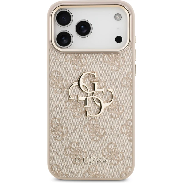 Guess PU Leather 4G Metal Logo Gold Frame MagSafe kryt iPhone 17 Pro Max růžový - Pouzdra - Obrázek f35016bff8524f5dbd46c8e5bce24b5d